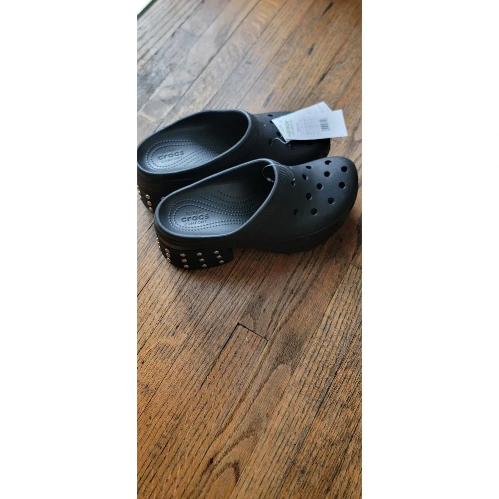 Crocs Siren Studded‎ Clog Black Platform Heel Men's M11 W13